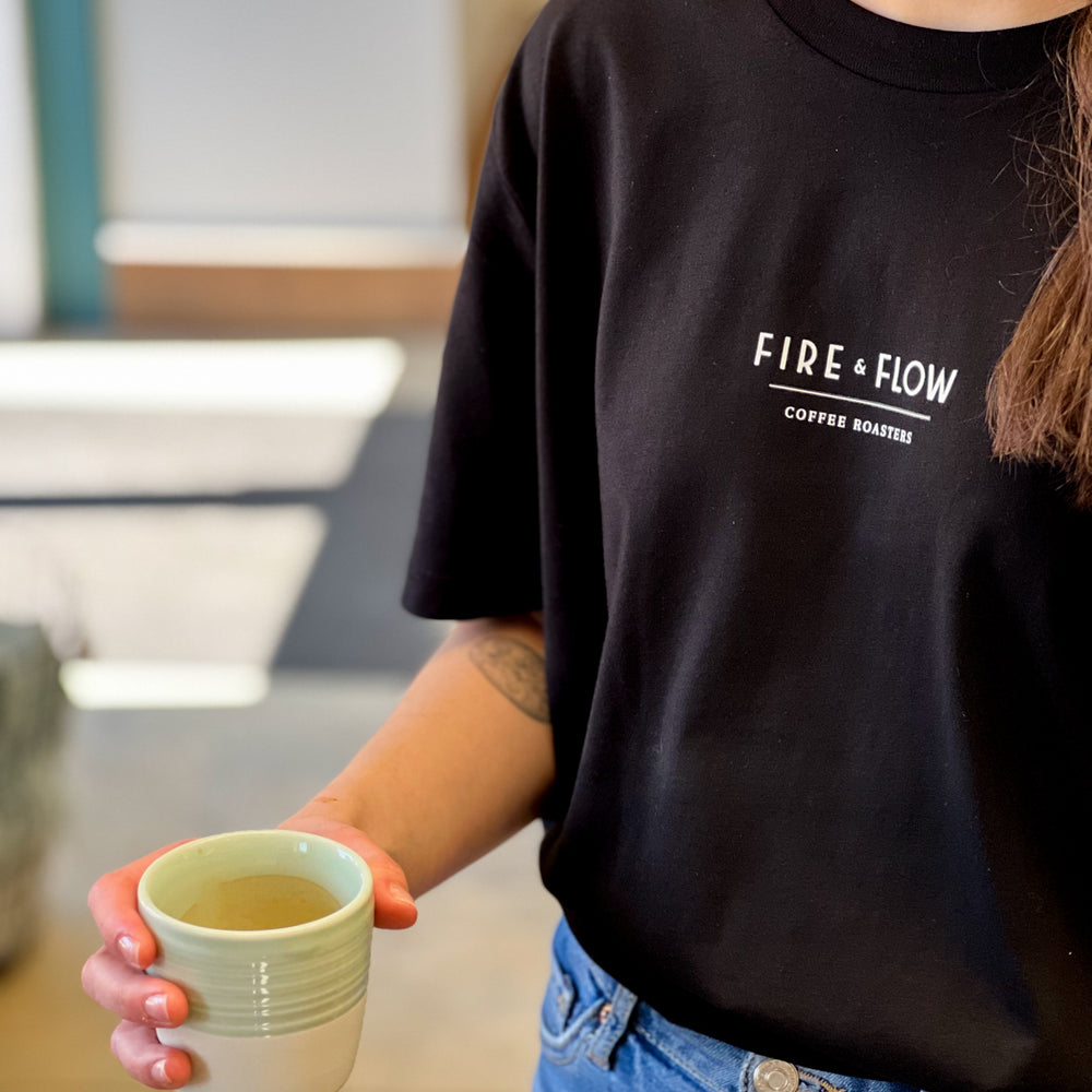 FIRE & FLOW PORTAFILTER T-SHIRT (BLACK)