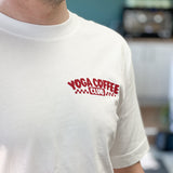 FIRE & FLOW YOGA COFFEE CLUB T-SHIRT (WHITE)